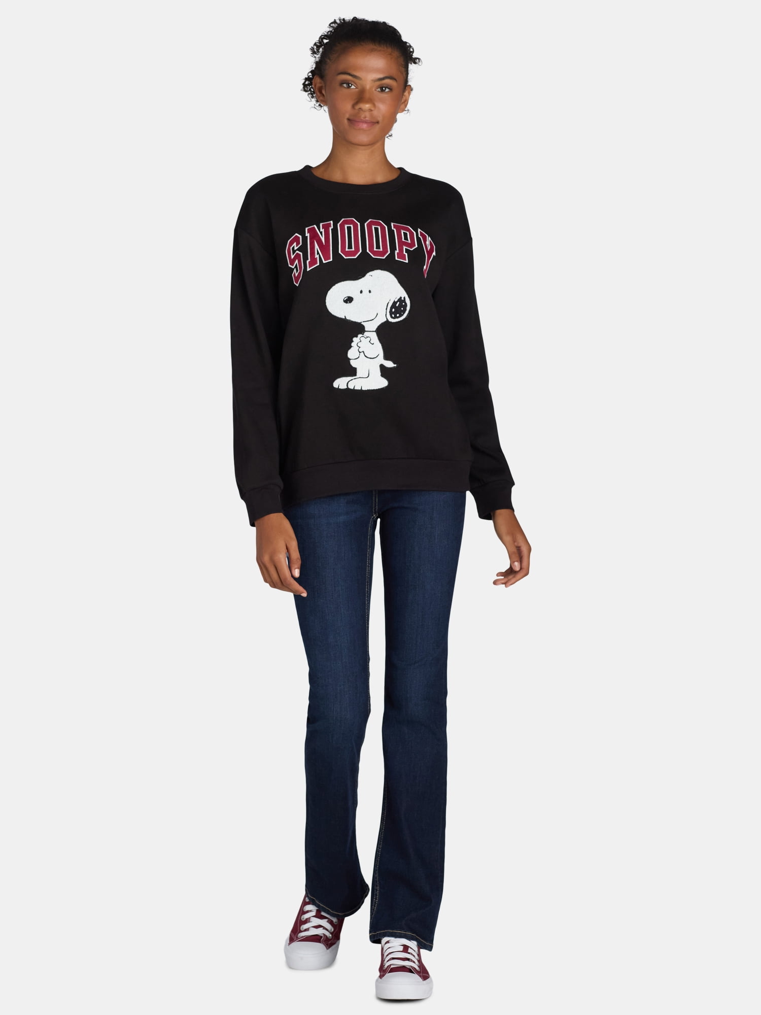 Peanuts Snoopy Women's Graphic Sweatshirt with Long Sleeves