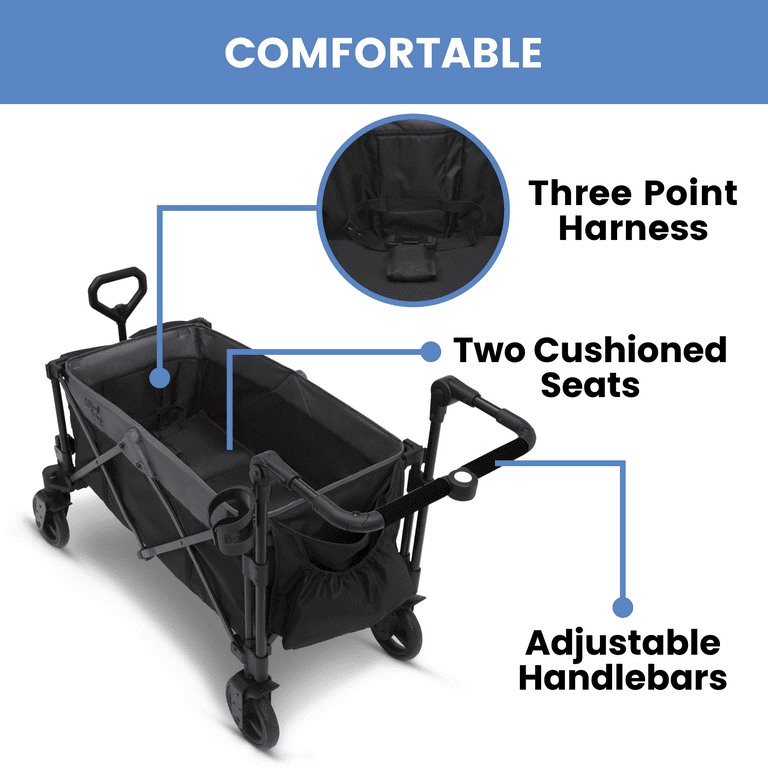 Little Folks by Delta Children City Wagon Cruiser Stroller, Black