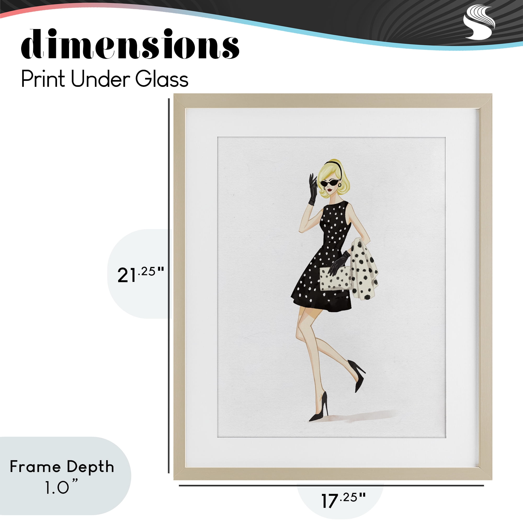 Stupell Industries Retro Trend Polka Dots Birch Framed Print Under Glass, design by Ziwei Li