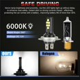 thumbnail image 3 of H4 H7 Kit de Phare LED pour Voiture Ampoules Faisceau Haut-Bas Éclairage LED, 3 of 5