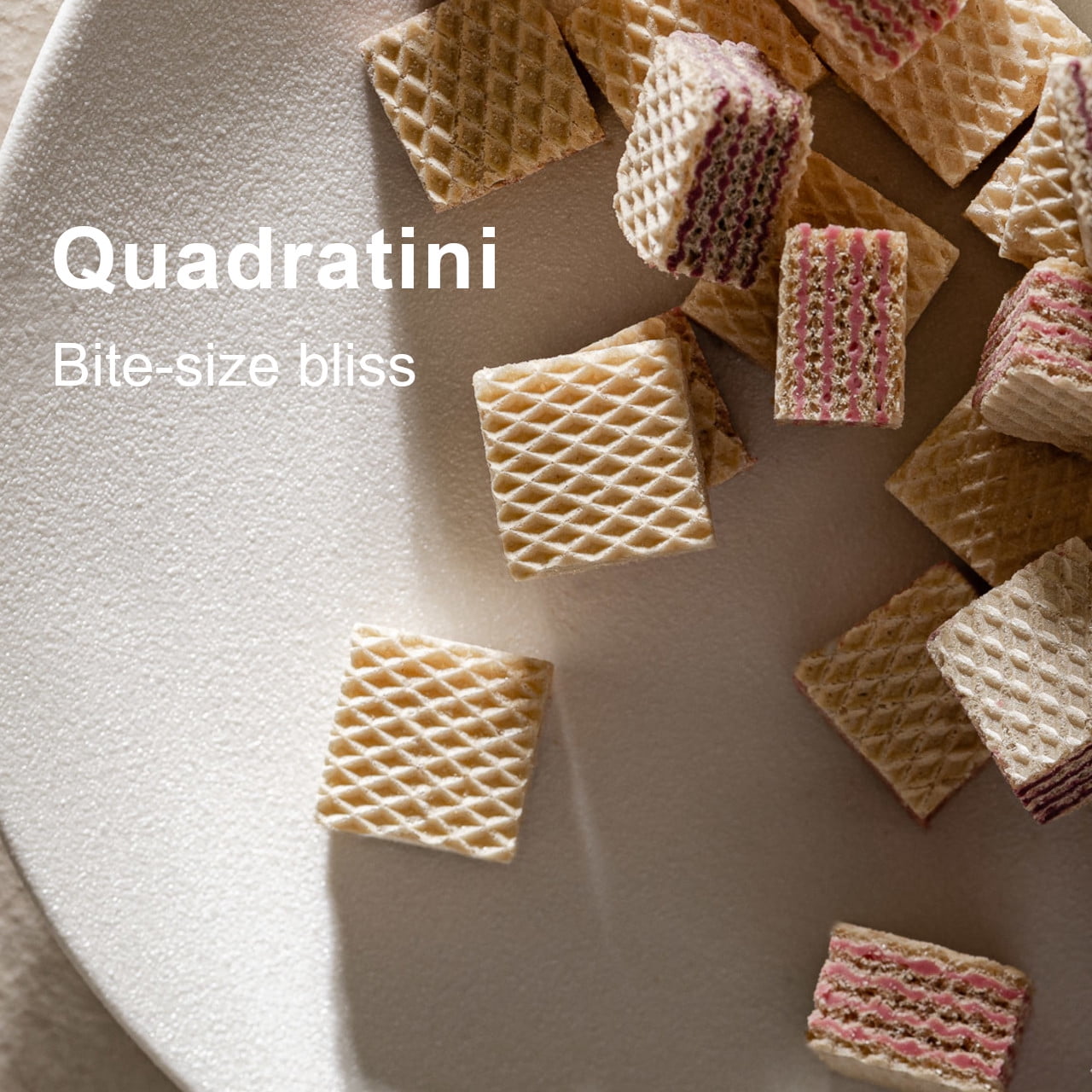 Quadratini Strawberry, NON-GMO Bite-size Wafer Cookie, 8.82 oz, pack of 6