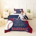 thumbnail image 2 of Erosebridal Teens Eat Sleep Baseball Twin Comforter Sets 3-Piece,Sport Gamer Bedding Set for Kids Boys,Navy Blue Reversible,Ultra Soft Home Decor, 2 of 6