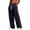 AB03_Black, variant on Baggy Track Pants for Men Quick Dry Open Bottom Joggers Wide Leg Trousers Elastic Waist Y2K Pants with Pockets Gray M