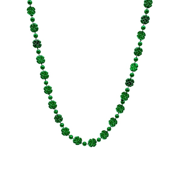 36" Four Clover Bead Necklace - Metallic Green (Dozen)