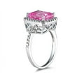 thumbnail image 2 of SZUL Women's Pink Topaz and Diamond Halo Cocktail Ring in 14K White Gold, 2 of 5