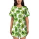 thumbnail image 1 of Fotbe Green Kiwi Conjunto de Pijama Estampado para Mujer, 2 Piezas, Ropa de Dormir con Camiseta de Manga Corta y Shorts Suaves-Small, 1 of 6
