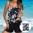 thumbnail image 2 of Summer Akafmk Tankini Swimsuits for Women Loose Fitting Floral Printed Swim Tops with High Waisted Boyshorts Two Piece Bathing Suits Comfortable Athletic Swimwear,Sizes S-2XL, 2 of 5