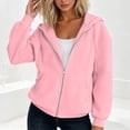 thumbnail image 3 of cocolona Womens Zip Up Hoodie Fall Winter Long Sleeve Oversized Hooded Sweatshirt Trendy Solid Color Jackets Tops with Pockets, 3 of 7