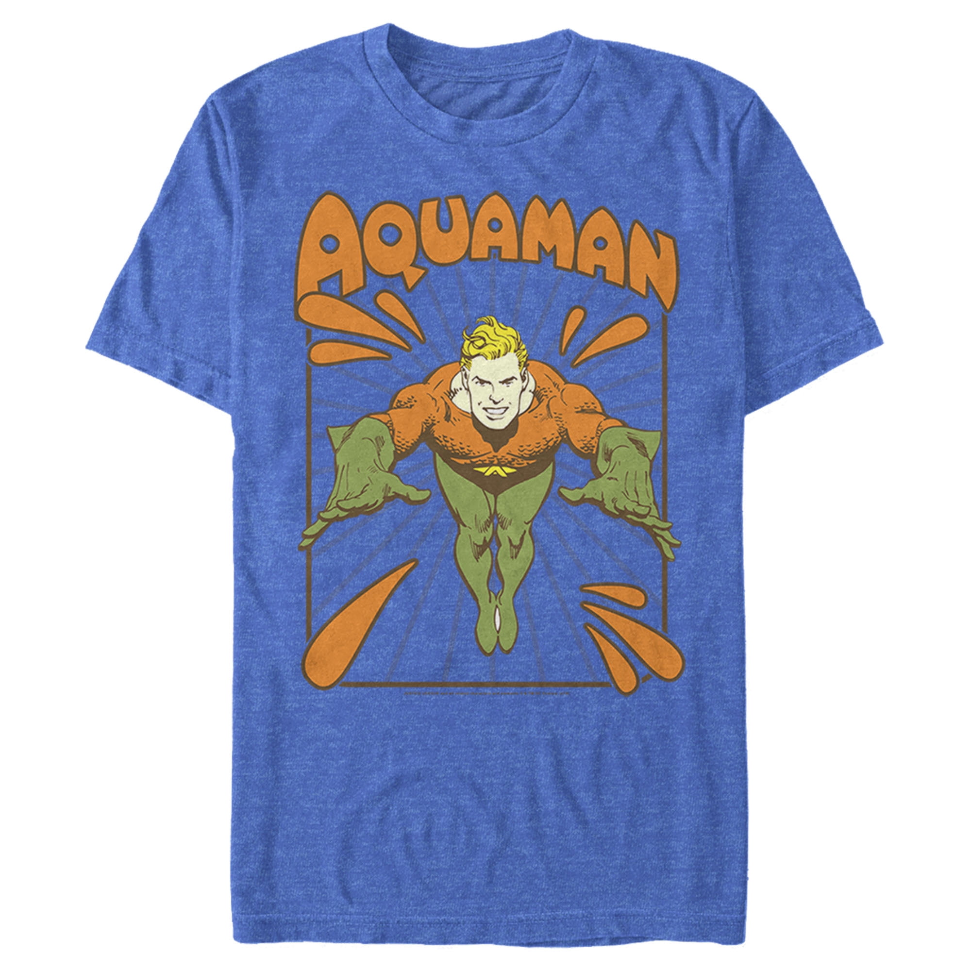 Men's Justice League Aquaman Vintage T 
