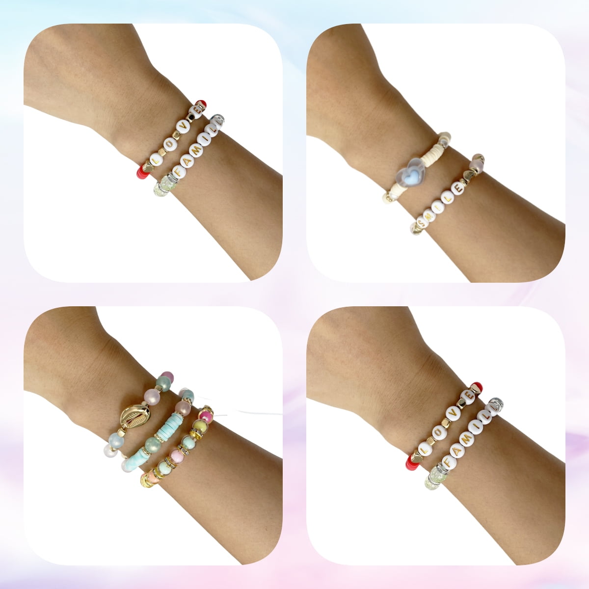 Bracelet Making Kit Clay Beads for Jewelry Making including Letter Beads Bracelet Charms for Adults Crafts for Christmas Birthday Easter Halloween 5691 Pcs