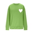 thumbnail image 6 of UPPADA Valentine's Day Women's Sweater Crew Neck Heart Print Long Sleeve Pullover Top Casual Knitted Sweatshirt for Romance Mint Green,M, 6 of 7