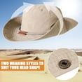 thumbnail image 7 of TAGVO Boonie Hat Fishing Hat, Foldable Cowboy Style Bucket Hat Sun Hat UV Protection Wide Brim Bucket Cap Adjustable Chin Strap Breathable Safari Hat Jungle Hat for Fishing Camping Hiking, Khaki, 7 of 7