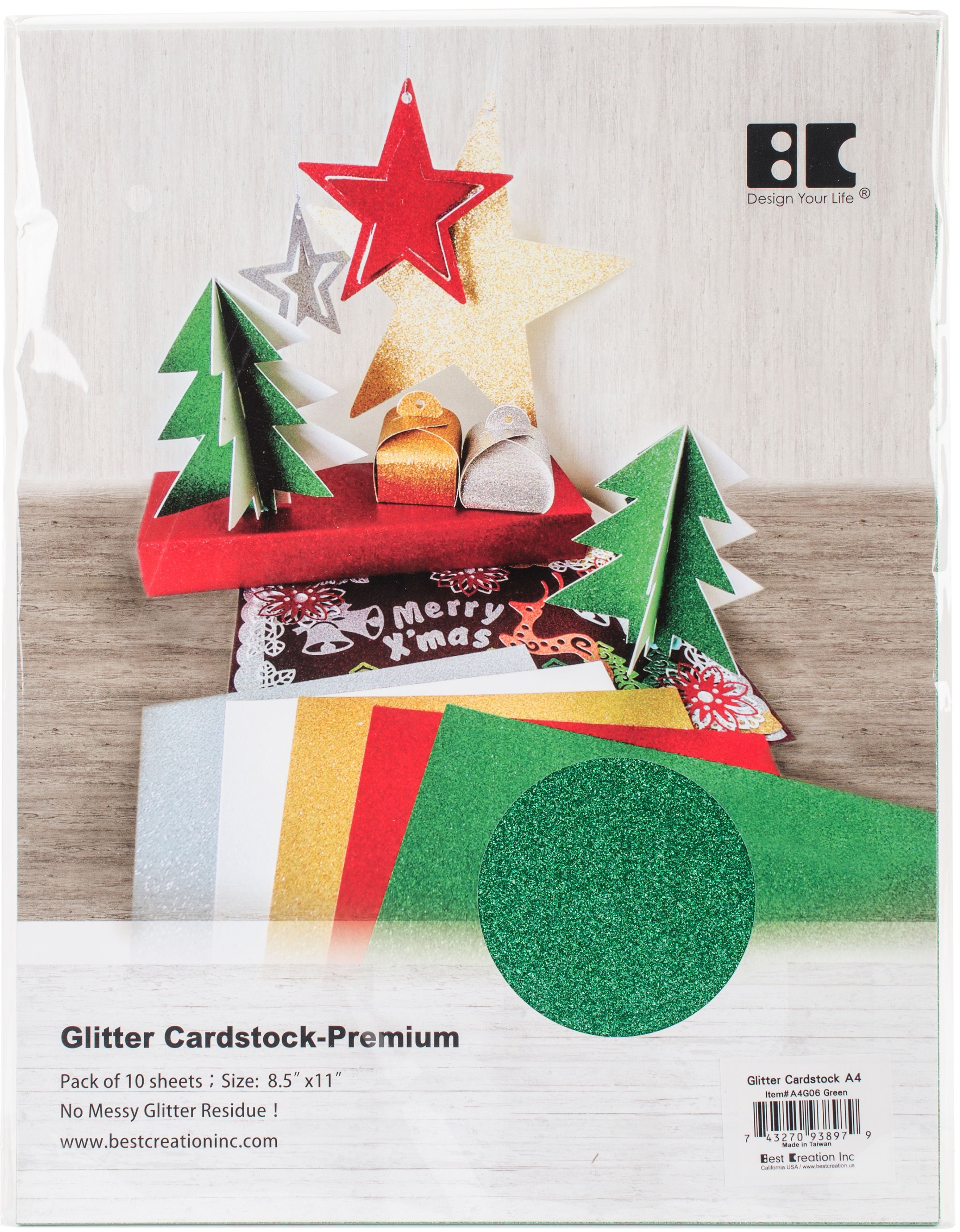 Photo 1 of (3pack bundle/30 total pcs)
Best Creation A4 Glitter Cardstock 8.5X11 10/Pkg-Green