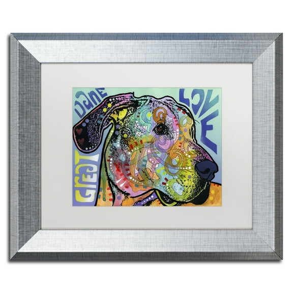 Trademark Fine Art 'Great Dane Luv' Silver Framed Art by Dean Russo