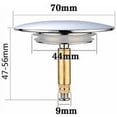 thumbnail image 2 of Tapón de bañera, ? 70 mm, con doble junta, regulable en altura, tapón universal para bañera, trampilla para lavabo, de latón templado con acabado cromado, desagüe para bañera inoxidable, 2 of 5