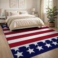thumbnail image 3 of ODIKA 8'x10' Washable Area Rug Non-Slip Chair-Friendly Mat Patriotic Stars Stripes Memorial Independence Halloween Plaid for Dining Room, Large Office, Lounge, 3 of 7