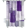 thumbnail image 2 of Fabric Shower Curtain for Bathroom, Abstract Geometric Lavender, Custom Shower Curtain Set with Hooks, Luxury Bathroom Curtains, Purple Grey Waterproof Polyester Bathroom Accessories, 72x84inch, 2 of 6