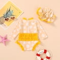 thumbnail image 3 of Tiny Cutey Toddler Girl Swimsuit Baby Long Sleeve One-Piece Rash Guard Bathing Suit with Hat for 6-12 Months, 3 of 7