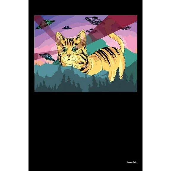 LaserCat: 120 Pages I 6x9 I Graph Paper 4x4 I Funny Space & Animal Lovers Gifts (Paperback)