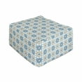 thumbnail image 1 of Moroccan Rectangle Pouf, Style Traditional Star Shape Motifs Repetition, Under Desk Foot Stool for Living Room Office Ottoman with Cover, 25", Deep Sky Blue Ecru, by Ambesonne, 1 of 4