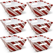 Gift Boutique 6 Pack Christmas Candy Cane Striped Gift Baskets