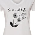 thumbnail image 4 of Inktastic La Vie Est Belle with Dandelion Women's V-Neck T-Shirt, 4 of 5