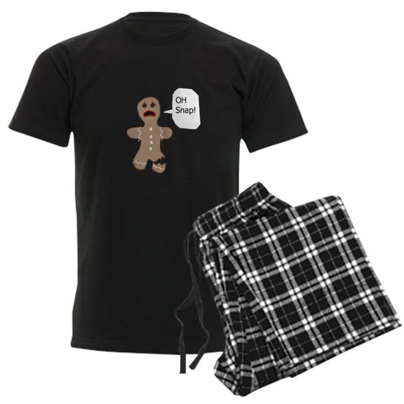 CafePress - Oh Snap Gingerbread Man Pajamas - Men's Dark Loose Fit Cotton Pajama Set