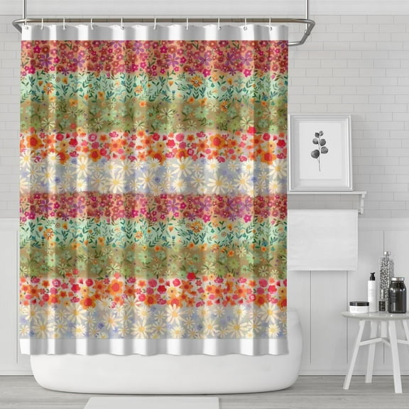 Pioneer Flower 72"x84" Shower Curtain,Bathroom Decorative Shower Curtains Set with 12 Hooks,Modern Waterproof Washable Shower Curtain