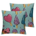 thumbnail image 2 of Nawypu Ice Cream Cones Popsicles Pillow Covers Summer Time Pillowcase Set of 2 Throw Pillow Covers Decorative Square Pillow Cases Standard Size for Home Couch Sofa Bed Pillow Protector White, 2 of 6