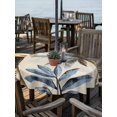 thumbnail image 2 of Outdoor Tablecloth with Umbrella Hole Zipper Palm Trees Round Tablecloth 60" Waterproof Outside Table Cloth Blue Brown Vintage Watercolor Tropical Patio Table Cover Tablecloths for Picnic Party, 2 of 8