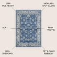 thumbnail image 3 of JONATHAN Y MODERN PERSIAN Vintage Moroccan Traditional Area Rug, 5'Round, Blue/Ivory, 3 of 9
