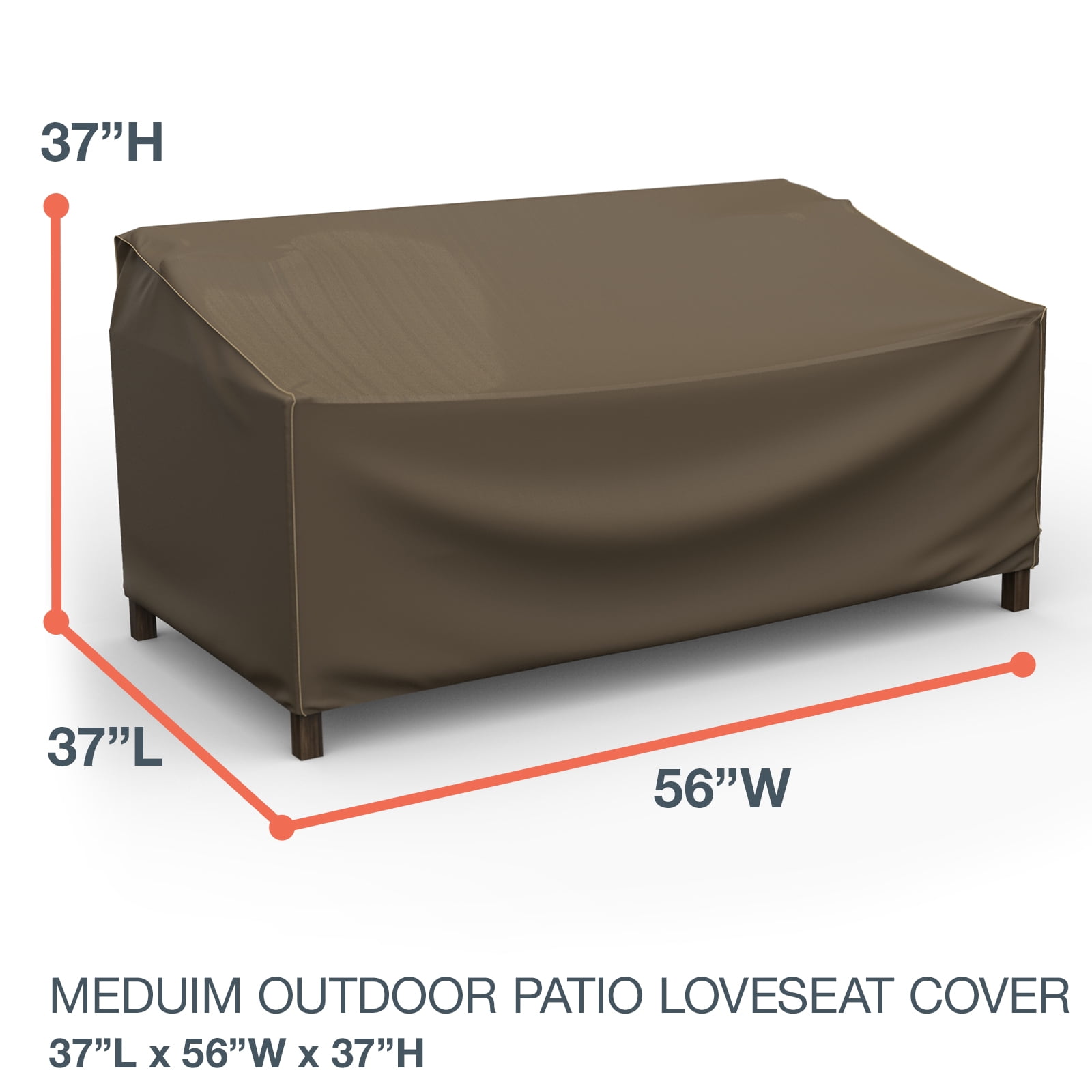 Budge Medium Black and Tan Patio Loveseat Cover, StormBlock Hillside