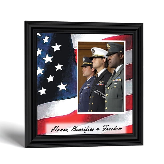 Veteran Photo Frame, Honor Sacrifice Freedom Patriotic Keepsake