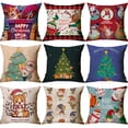 thumbnail image 2 of Yidarton Home Christmas Pillowcase Elk Santa Claus Holiday Printing Pattern Cushion Cover Car Sofa Pillow Cover, 2 of 6