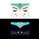 thumbnail image 1 of Pegatina Etiqueta engomada fluorescente de la cara Etiqueta engomada del tatuaje iluminada a prueba de agua Accesorios de arte corporal Etiqueta adhesiva de transferencia de agua para festivales de mú, 1 of 8