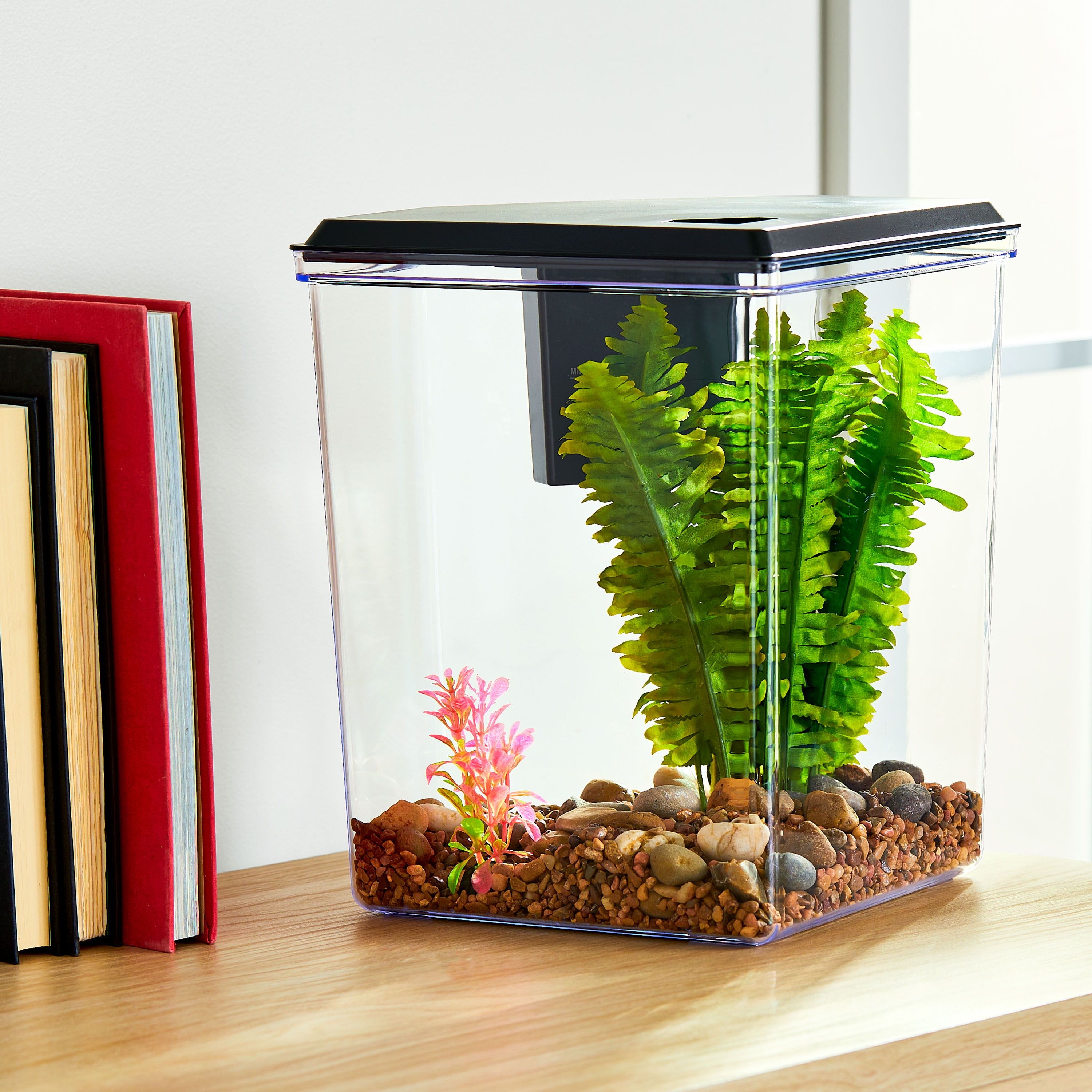 Aqua Culture  2.5 Gallon  Plastic Aquarium , Black, 12.23''L x 9.16"W x 11.22''H