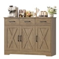 thumbnail image 1 of Homfa 42.5''Kitchen Buffet Sideboard Cabinet, 3 Drawers Farmhouse Storage Cabinet with Adjustable Shelf, Rustic Brown, 1 of 7
