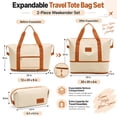 thumbnail image 3 of Gynky Travel Duffel Bag 2 Set Weekender Bags for Women Large Expandable with Make up Bag Carry On Overnight Gym Duffel Bags with Wet Pocket Hospital Bags for Labor and Delivery Khaki, 3 of 6
