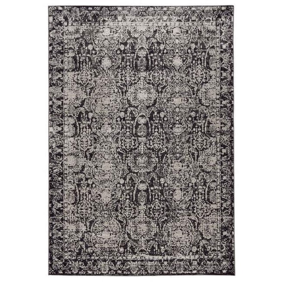 8 x 11 ft. Gray & Ivory Abstract Stain Resistant Rectangle Area Rug - Gray and Ivory - 8 x 11 ft.