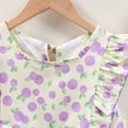 thumbnail image 4 of NAISIBABY Girls New Ruffled Sleeve Dress, Kids Crew Neck Cute Printed Sweet Tank Dress Purple 6T, 4 of 5