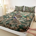 thumbnail image 3 of jejeloiu Rustic Camo Twin Sheet Sets,Mallard Duck Twin Fitted Sheet,Green Brown Flat Sheet For Teens,Luxury Bedroom Decor,3 Pieces, 3 of 7