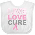 thumbnail image 3 of Inktastic Live Love Cure Breast Cancer Boys or Girls Baby Bib, 3 of 4