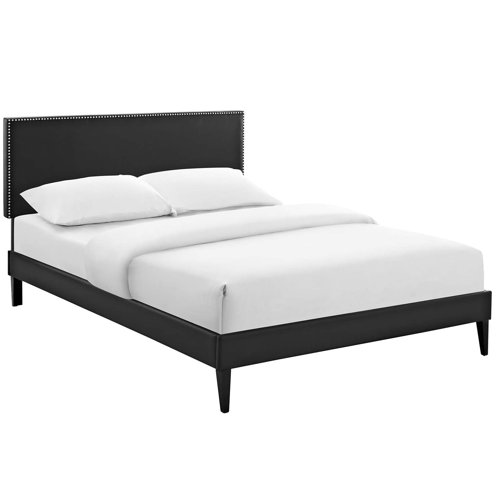 Modern Contemporary Urban Design Bedroom Queen Size Platform Bed Frame