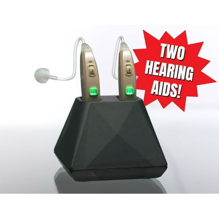 Hearing Assist Recharge | Rechargeable BTE Hearing Aid (Both Ears) | FDA Registered with Charging Case | TV Offer | (Dish Tv Best Offer Recharge)