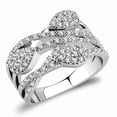 thumbnail image 1 of Women Rhodium Brass Ring with AAA Grade CZ in Clear - Size 6, 1 of 1