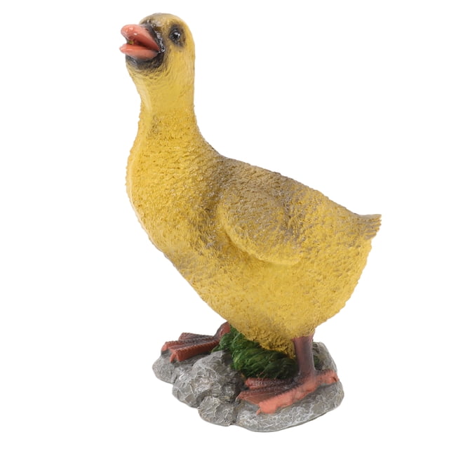 Adorno de pato, figura de animal de resina, decoración del hogar, regalo para escritorio de oficina, gris