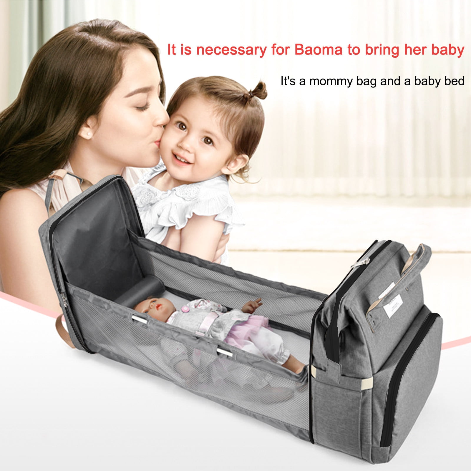 JOGZMZ Baby Diaper Bags Backpacks - Baby Bags for Boys and Girls, Baby Diaper Backpacks with Changing Stations - Baby Registry Search, 12.59x8.66x16.53in