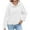 White, variant on Mlzmgr Womens Hoodies V Neck Drawstring Pullover Fall Solid Color Loose Comfy Sweatshirts Blouse