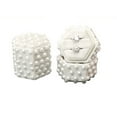 thumbnail image 4 of FENOHREFE Plush Velutum Rings Box with Exquisite Pearls Detailing Hexagonal Keepsakes Case for Engagement and Jewelry Gifts, 4 of 7