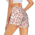 thumbnail image 4 of Picia Rose Flowers Pattern Women's 2 in 1 Athletic Running Shorts High Waisted Workout Casual Gym Sweat Shorts with Comfy Liner Zipper Pockets-Small, 4 of 9
